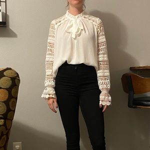 White blouse with lace